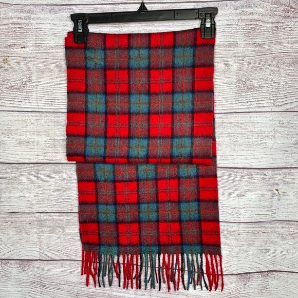 Lochmere 100% Cashmere Macduff Red Tartan Plaid Luxury Winter Cozy Scarf - Picture 4 of 8